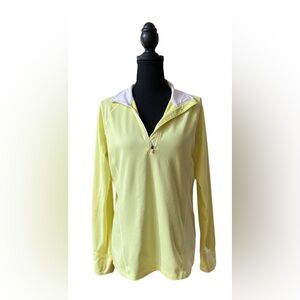Tek Gear: Vibrant Yellow Dry Tek Pullover with White Collar